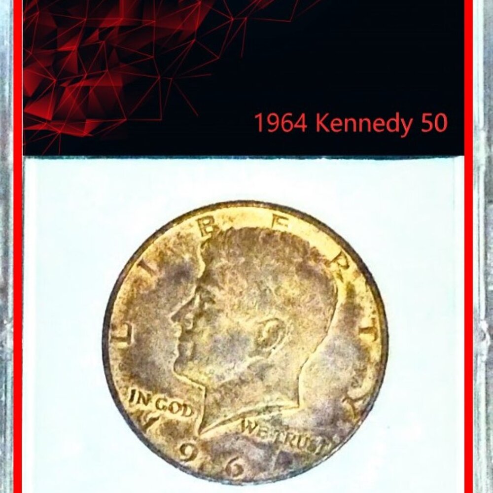 Brilliant golden toned, 1964 Kennedy Half Dollar